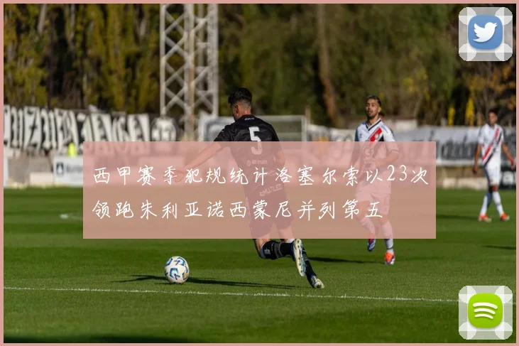 西甲赛季犯规统计洛塞尔索以23次领跑朱利亚诺西蒙尼并列第五